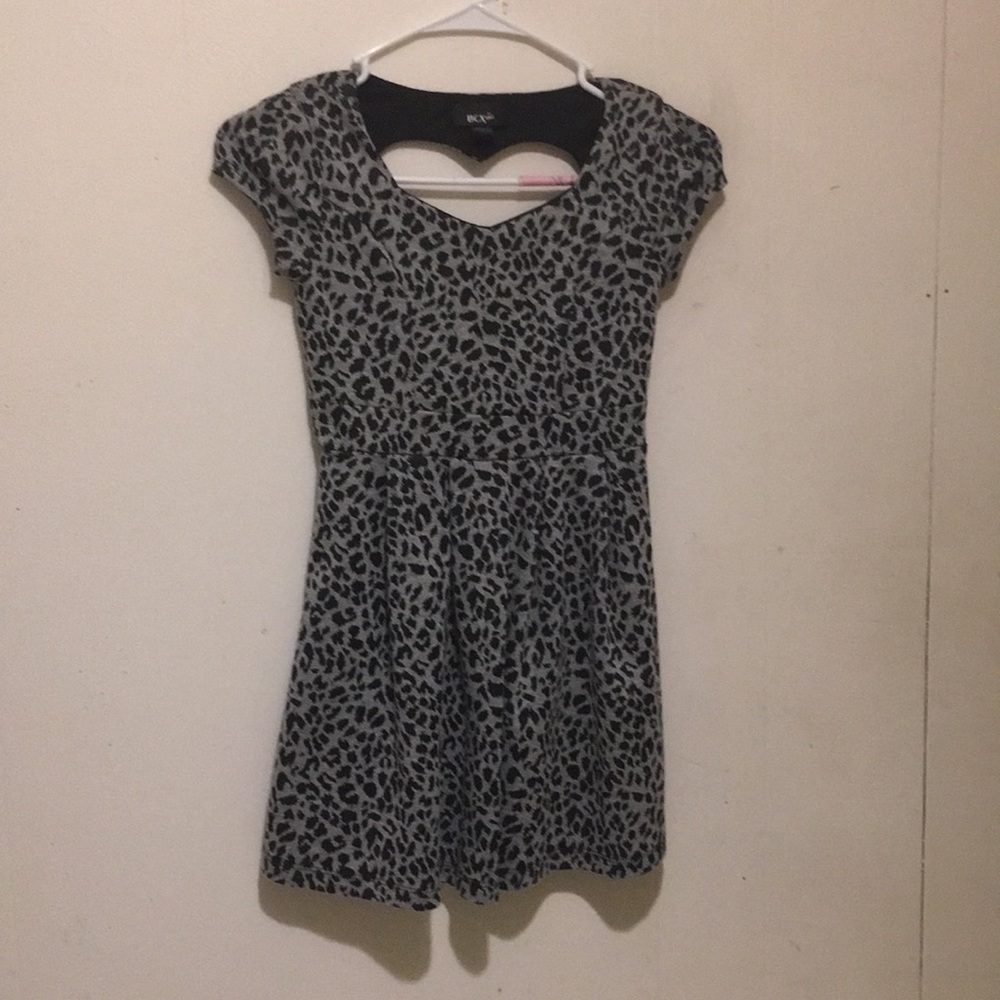 Black and grey cheetah print dress for girls
